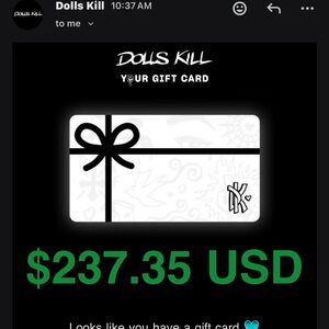 ❤️ 2 Dolls Kill Gift Card GREAT DEAL